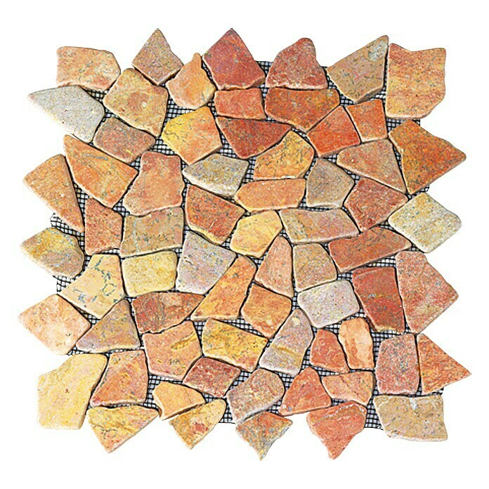 Mozaïektegel Marmer (30 x 30 cm, Rood, Mat)