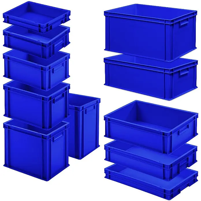 BRB Euroboxen-Set - L x B x H: 40 x 30 x 7,5 cm, blau, 11 Stk.