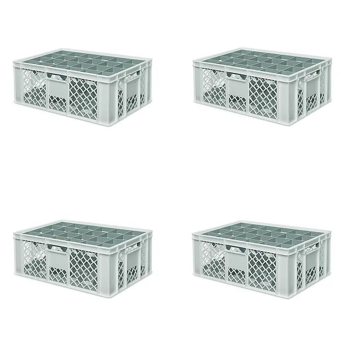 BRB Euroboxen-Set - L x B x H: 60 x 40 x 24 cm, Kunststoff, weiß