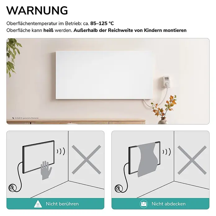Emke Infrarotheizkörper - B x H: 595 x 1.195 mm, Weiß