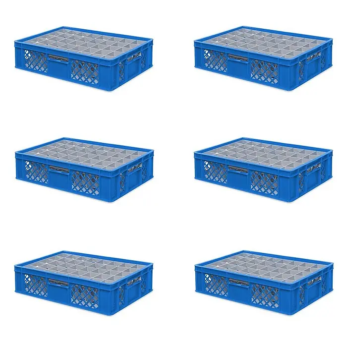 BRB Euroboxen-Set - L x B x H: 60 x 40 x 15 cm, Kunststoff, blau