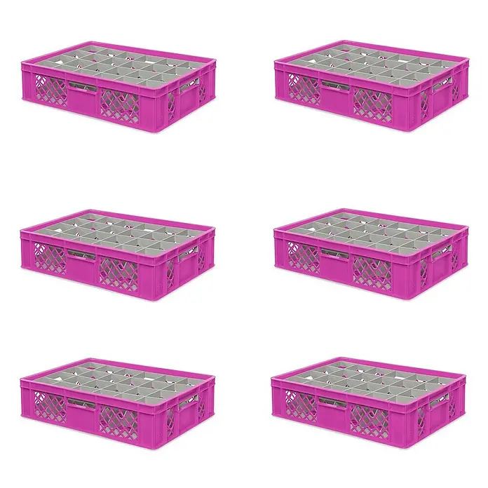 BRB Euroboxen-Set - L x B x H: 60 x 40 x 15 cm, Kunststoff, pink