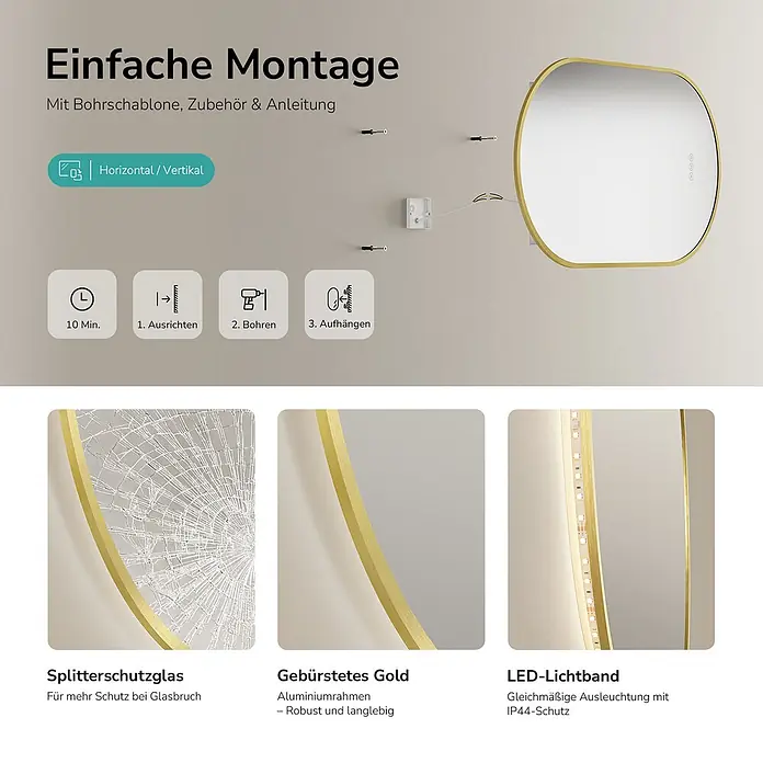 Emke Lichtspiegel Glowrim LM37 - 90 x 50 cm