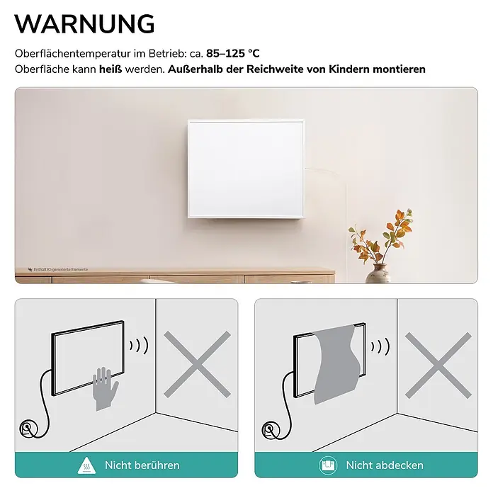 Emke Infrarotheizkörper - B x H: 505 x 595 mm, Weiß