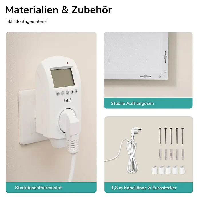 Emke Infrarotheizkörper - B x H: 505 x 595 mm, Weiß