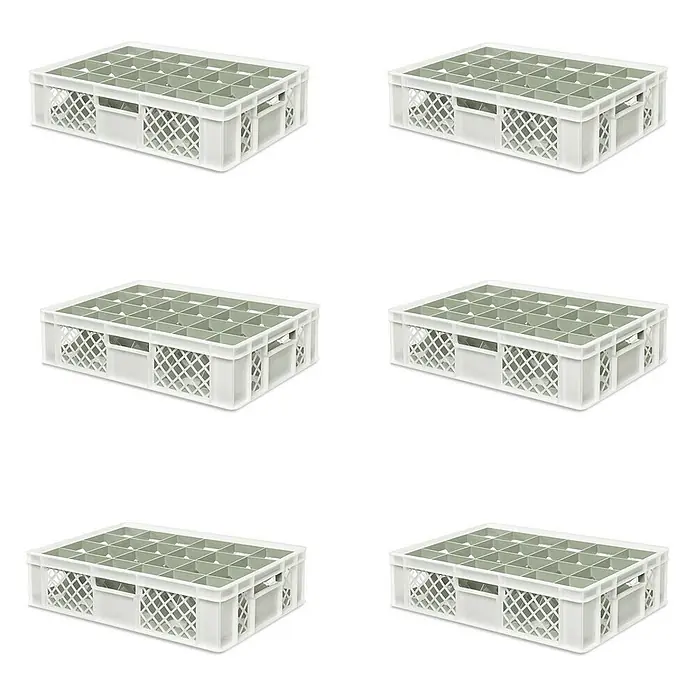 BRB Euroboxen-Set - L x B x H: 60 x 40 x 15 cm, Kunststoff, weiß