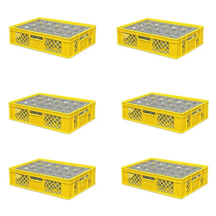 BRB Euroboxen-Set - L x B x H: 60 x 40 x 15 cm, Kunststoff, gelb
