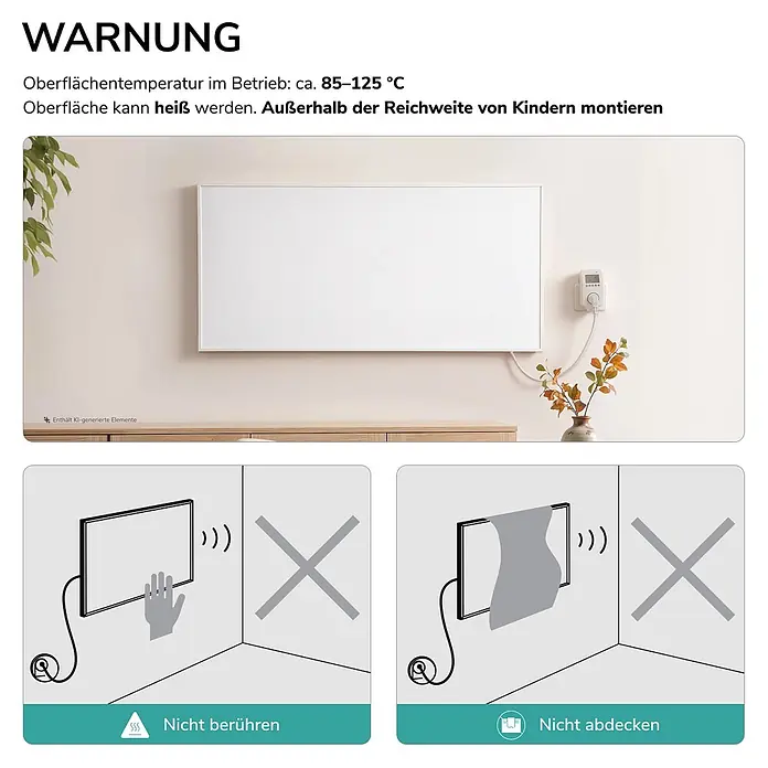 Emke Infrarotheizkörper - B x H: 595 x 1.195 mm, Weiß