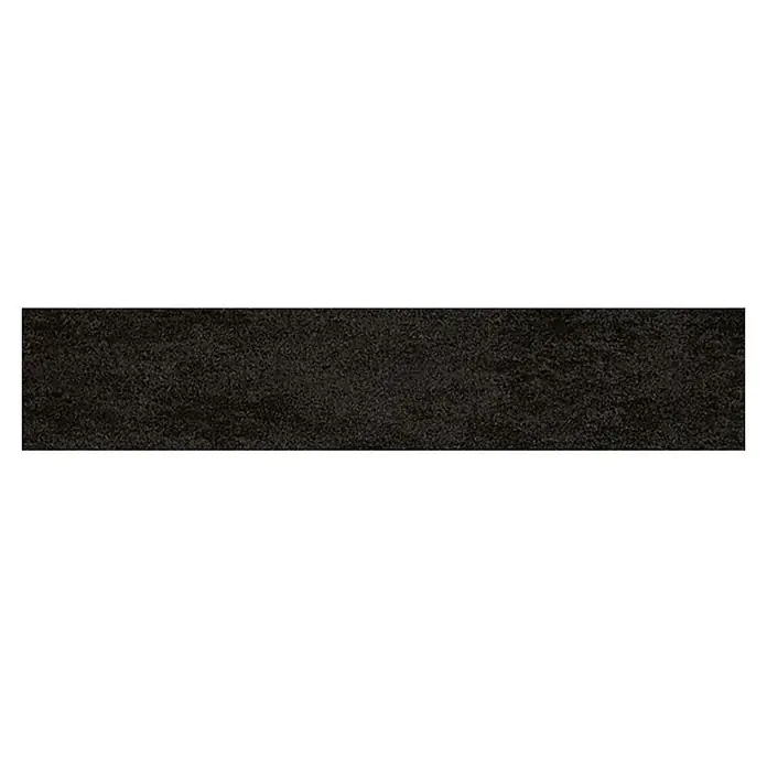 Palazzo Sockelfliese Forum - 7 x 60 cm, Schwarz, Matt - Schwarze, längliche Bodenfliese mit subtiler Textur, ideal für moderne Raumgestaltung und langlebige Oberflächen.