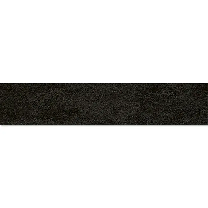 Palazzo Sockelfliese Forum - 7 x 60 cm, Schwarz, Matt - Schwarze, längliche Bodenfliese mit subtiler Textur, ideal für moderne Raumgestaltung und langlebige Oberflächen.