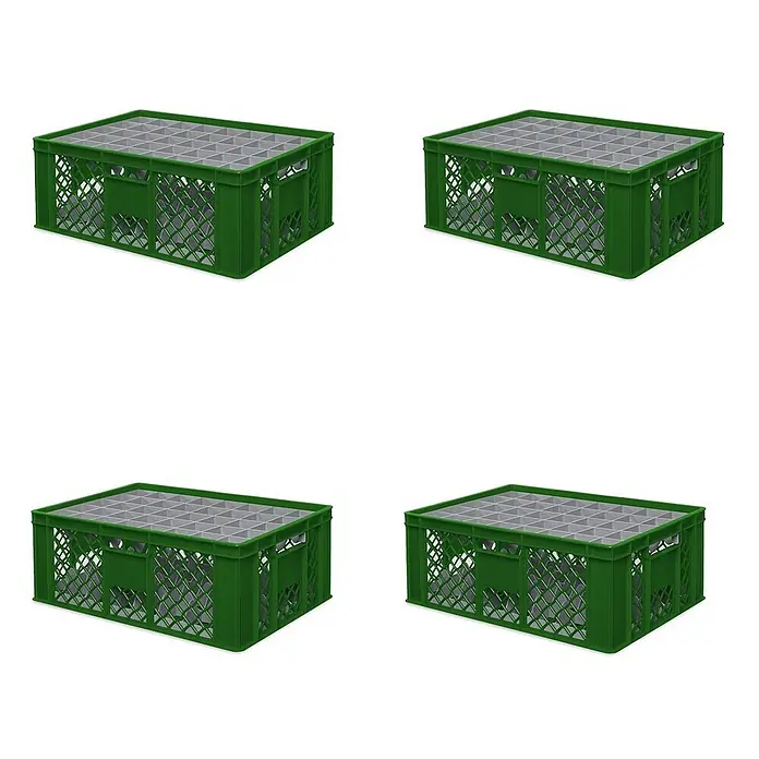 BRB Euroboxen-Set - L x B x H: 60 x 40 x 24 cm, Kunststoff, grün