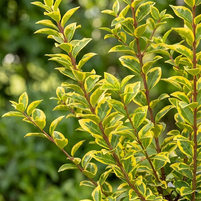 Piardino Liguster - Aktuelle Wuchshöhe: 80 cm - 100 cm, Ligustrum ovalifolium 'Aureum', 40 Stk. - Detailaufnahme
