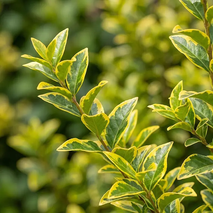 Piardino Liguster - Aktuelle Wuchshöhe: 80 cm - 100 cm, Ligustrum ovalifolium 'Aureum', 40 Stk. - Detailaufnahme