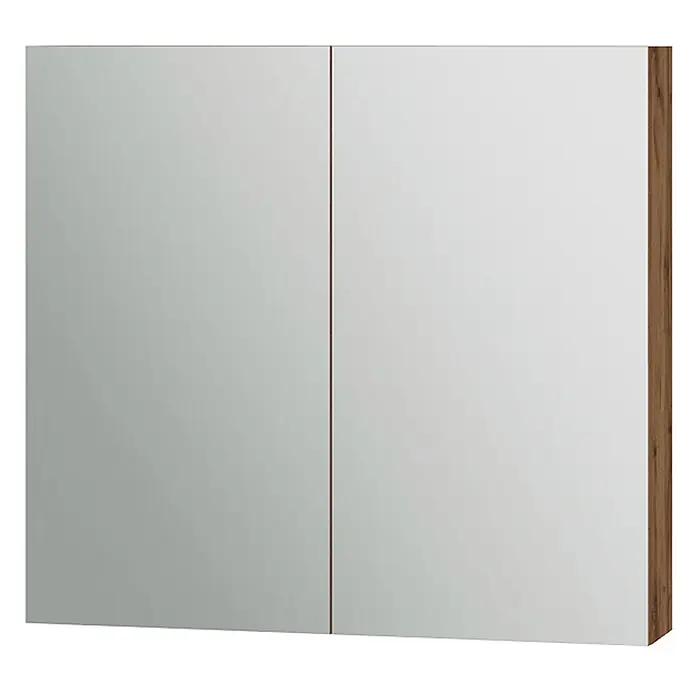 Vicco Spiegelschrank - Sonstiges, Eiche - Spiegelschrank mit zwei Türen und einer holzfarbenen Seitenwand.