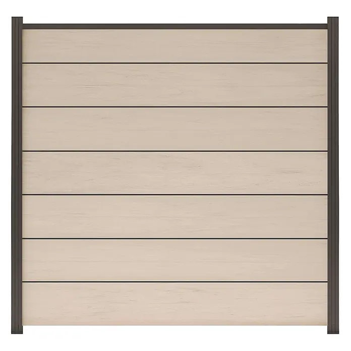 GartenLand Steckzaun-Element Ameland Exclusive - Sand-Multicolor, Verbundwerkstoff
