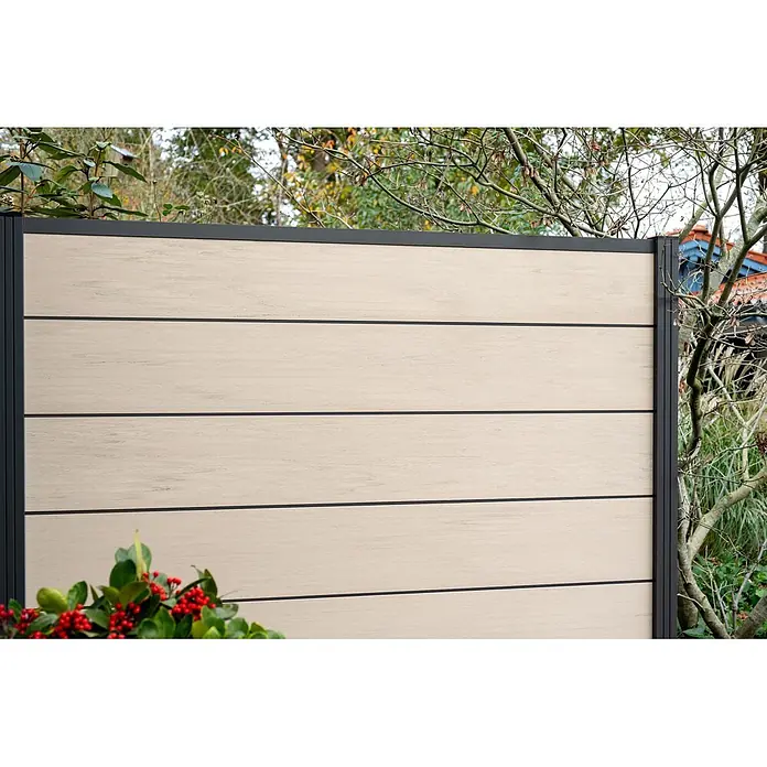 GartenLand Steckzaun-Element Ameland Exclusive - Sand-Multicolor, Verbundwerkstoff