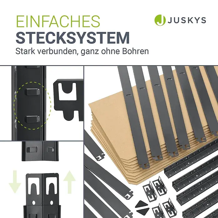 Juskys Schwerlastregal - H x B x T: 180 x 90 x 40 cm, Traglast pro Boden: 80 kg, Anzahl Böden: 10 Stk., Grau