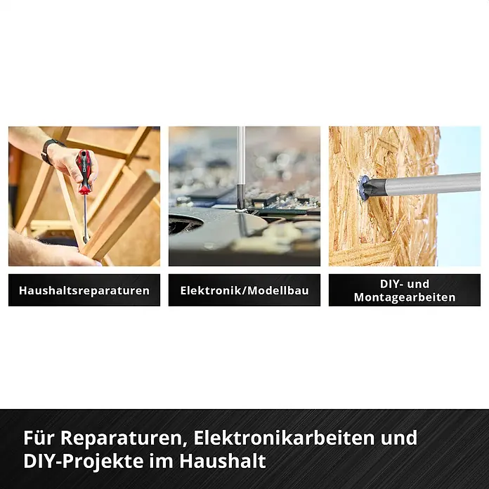 Einhell Werkzeugsatz-Einlage E-Case Schraubendreher - 17 -tlg. - Schraubendreher im Einsatz für Haushaltsreparaturen, Elektronik, Modellbau und DIY-Montagearbeiten.