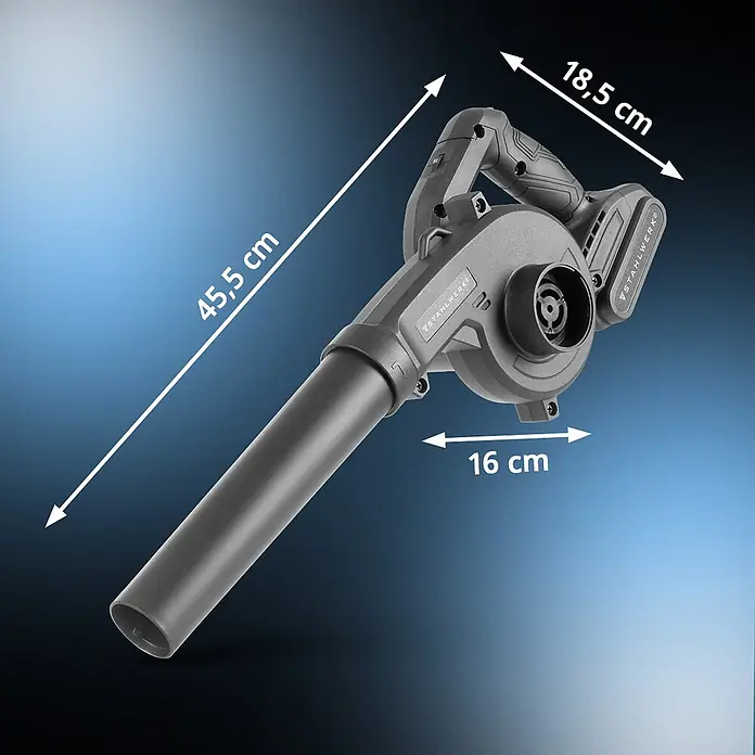 STAHLWERK Akku-Laubbläser mit Saugfunktion 20 Volt 98 m/s 0 – 18000 U/min - 20 V, 1 Akku, 2 Ah, Blasgeschwindigkeit: 350 km/h, Blasleistung: 3,2 m³/min