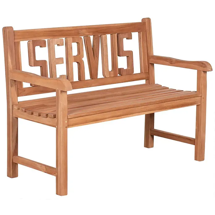 Bene Living Gartenbank SERVUS - B x T x H: 120 x 60 x 94 cm, Teakholz, Natur