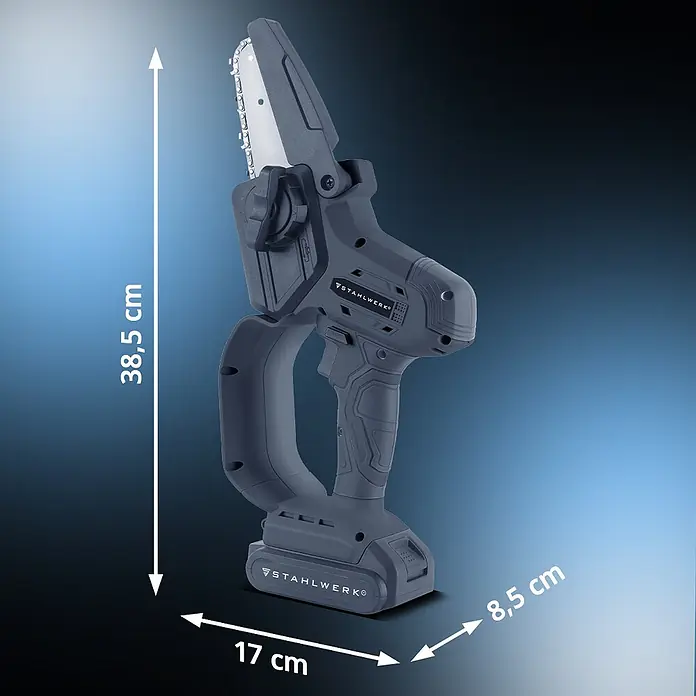 STAHLWERK Akku-Kettensäge MAK-20 Brushless - 20 V, 2 Ah, Li-Ionen, 1 Akku, Schwertlänge: 15,2 cm