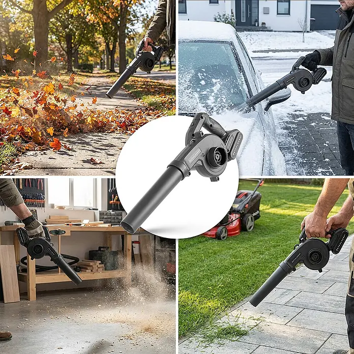 STAHLWERK Akku-Laubbläser mit Saugfunktion 20 Volt 98 m/s 0 – 18000 U/min - 20 V, 1 Akku, 2 Ah, Blasgeschwindigkeit: 350 km/h, Blasleistung: 3,2 m³/min