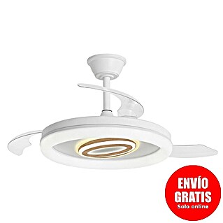 Alemar Ventilador de techo Bribon (Blanco/Madera, 48 cm - 106 mm, 30 W - 68 W, Blanco frío)