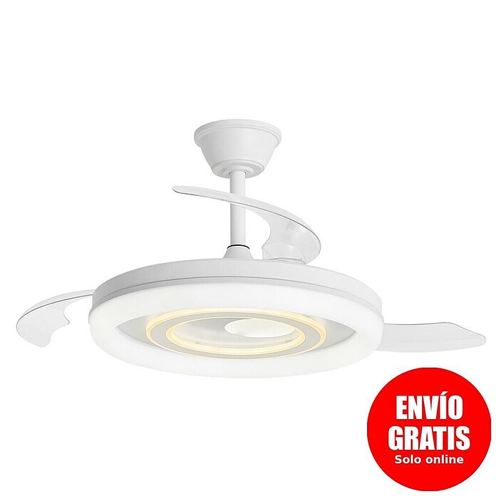 Alemar Ventilador de techo Bribon (Blanco 2, 48 cm - 106 mm, 30 W - 68 W, Blanco frío) | BAUHAUS