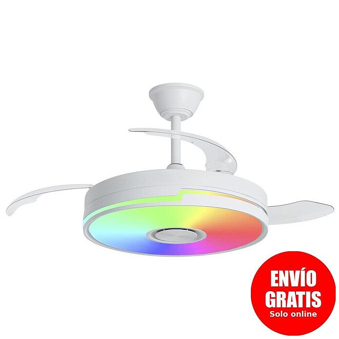 Alemar Ventilador de techo Auron (Blanco, 107 mm, 30 W, RGB) | BAUHAUS