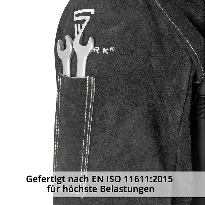 STAHLWERK Schweißerhandschuhe Schweißerärmel mit Trageriemen - Universal, Schwarz, Sonstiges