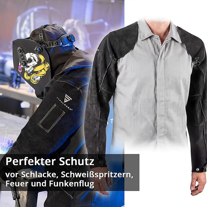 STAHLWERK Schweißerhandschuhe Schweißerärmel mit Trageriemen - Universal, Schwarz, Sonstiges