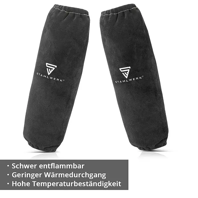 STAHLWERK Schweißerhandschuhe Schweißerärmel mit elastischem Bund - Universal, Schwarz, Sonstiges