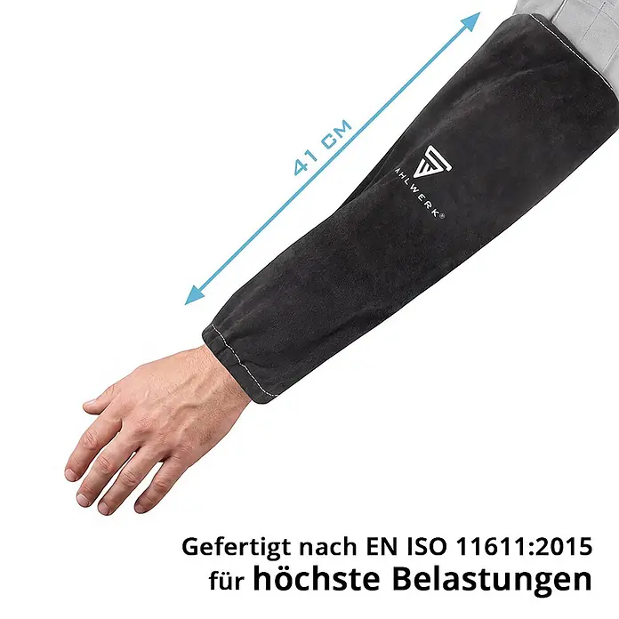 STAHLWERK Schweißerhandschuhe Schweißerärmel mit elastischem Bund - Universal, Schwarz, Sonstiges