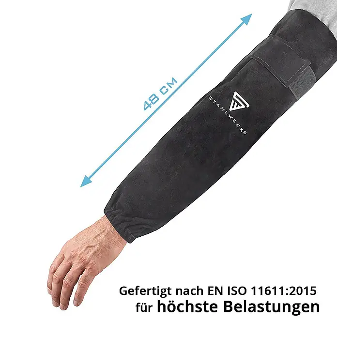 STAHLWERK Schweißerhandschuhe Schweißerärmel mit Klettverschluss - Universal, Schwarz, Sonstiges
