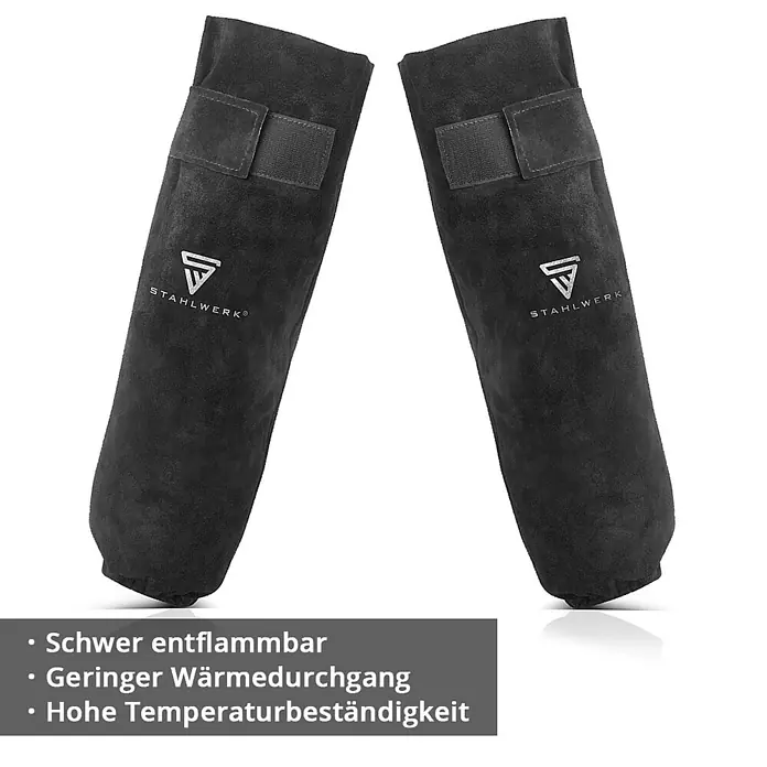 STAHLWERK Schweißerhandschuhe Schweißerärmel mit Klettverschluss - Universal, Schwarz, Sonstiges