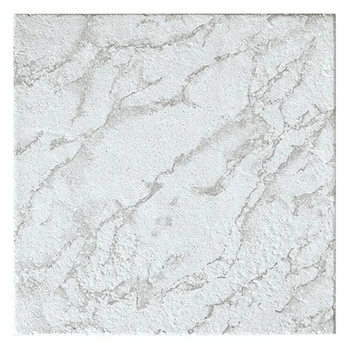 Steingutfliese Niagara - 34 x 34 cm, Grau/Weiß, Matt - Strukturierte, quadratische, weiße Marmorfliese mit zarten grauen Adern für ein elegantes und modernes Design.