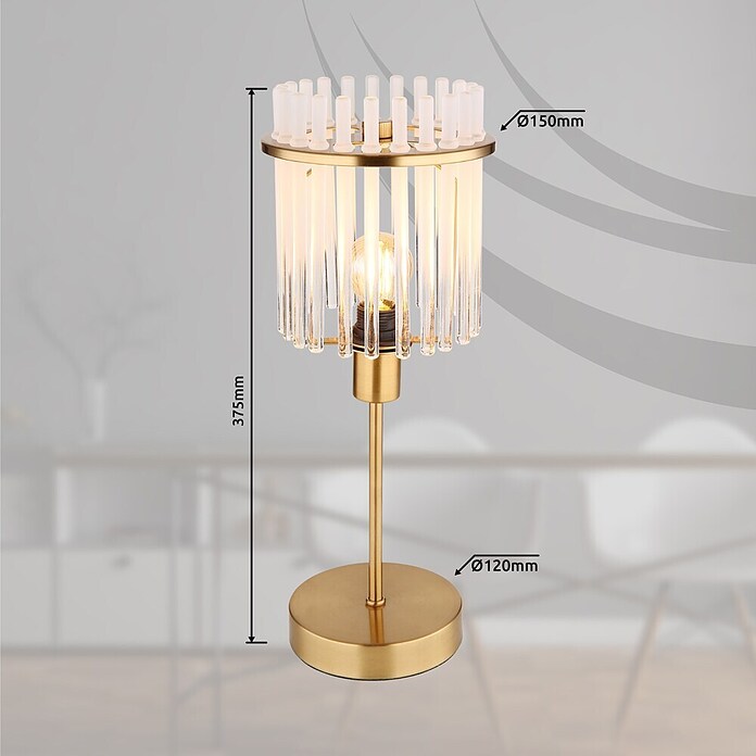 Globo Tischleuchte Gorley (40 W, Farblos, E14, Ø x H: 150 x 375 mm) | BAUHAUS