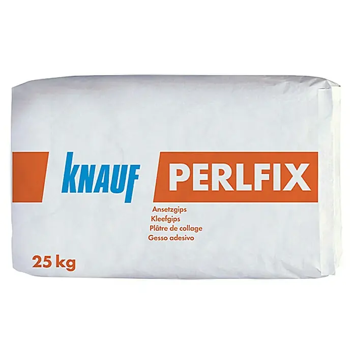 Knauf Ansetzgips Perlfix - 25 kg, Geeignet für: Gipsplatten - Sack Knauf Perlfix Ansetzgips mit 25 kg Inhalt. Ideal zum Ansetzen von Gipsplatten und Dämmstoffen im Innenausbau.