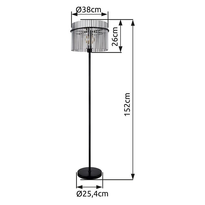 Globo Stehleuchte Gorley (60 W, Höhe: 1 520 mm, E27) | BAUHAUS