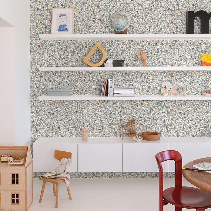 Dutch Wallcoverings Vliesbehang Veronica Blauw (Blauw, 10 m x 53 cm) | BAUHAUS