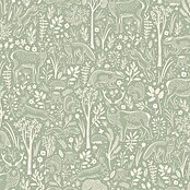 Dutch Wallcoverings Vliesbehang Woodlandanimals Groen (10 m x 53 cm) | BAUHAUS