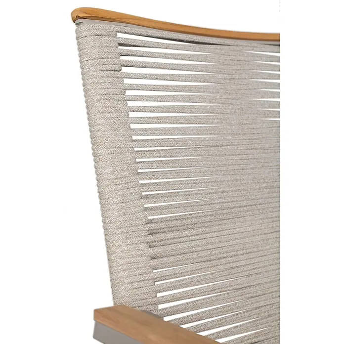 Bene Living Gartenstuhl-Set Alicante - 2 Stk., Aluminium mit Teakarmlehnen, Stapelbar, Beige, B x T x H: 57 x 60 x 90 cm