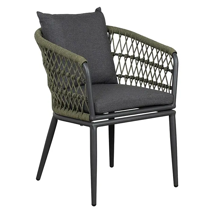 Bene Living Gartenstuhl-Set Genua - 2 Stk., Aluminium mit Rope-Geflecht, grün, B x T x H: 63 x 58 x 78 cm