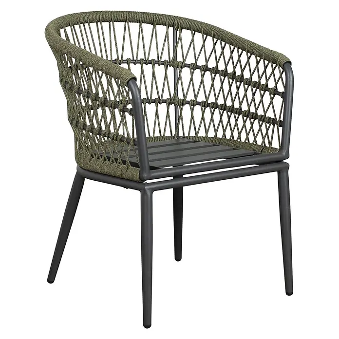 Bene Living Gartenstuhl-Set Genua - 2 Stk., Aluminium mit Rope-Geflecht, grün, B x T x H: 63 x 58 x 78 cm