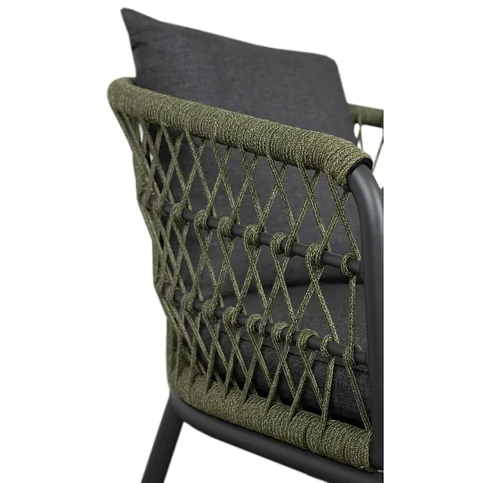 Bene Living Gartenstuhl-Set Genua - 2 Stk., Aluminium mit Rope-Geflecht, grün, B x T x H: 63 x 58 x 78 cm