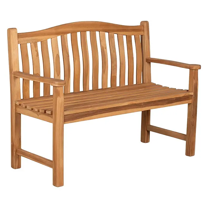 Bene Living Gartenbank Korfu - B x T x H: 120 x 60 x 94 cm, Teakholz, Natur