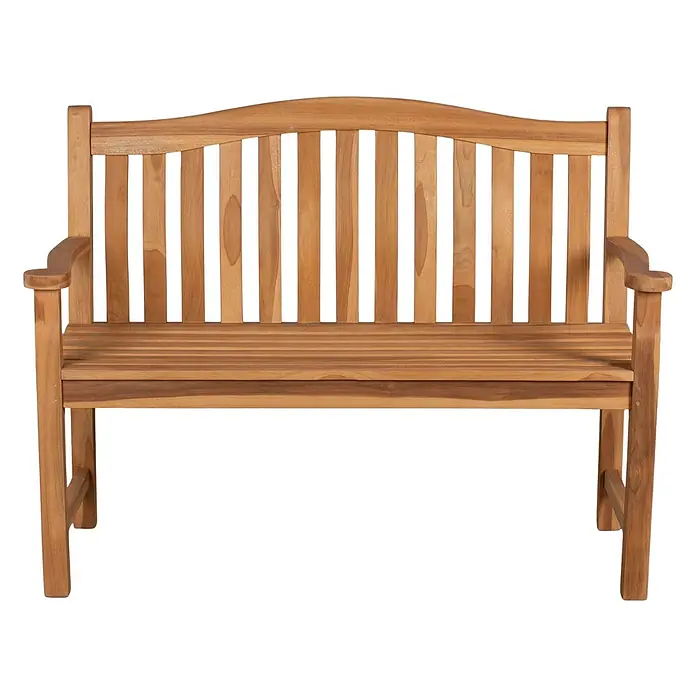 Bene Living Gartenbank Korfu - B x T x H: 120 x 60 x 94 cm, Teakholz, Natur