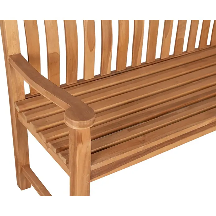 Bene Living Gartenbank Korfu - B x T x H: 120 x 60 x 94 cm, Teakholz, Natur