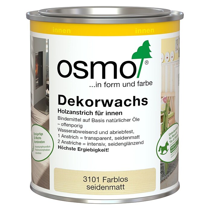 Osmo Dekorwachs (Farblos, 750 ml, Seidenglänzend, Naturöl-Wachs-Basis)