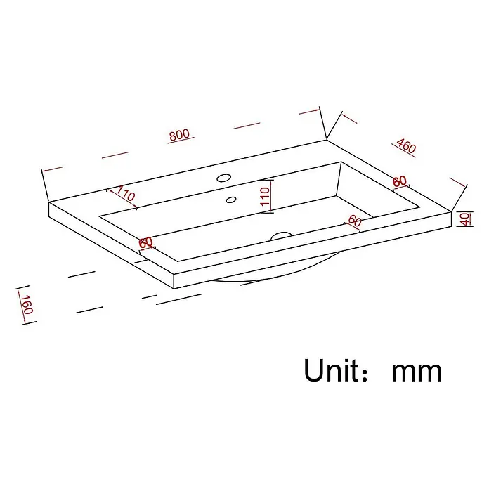 LOMAZOO Badmöbel-Set MOD-BE-WW-80 - Gesamtbreite Badmöbel: 80 cm, Greige